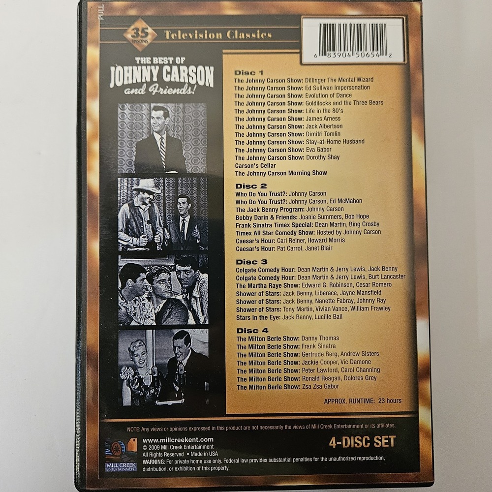 THE BEST OF JOHNNY CARSON & FRIENDS TELEVISION CLASSICS 35 EPISODES 4 DVD SET! - Picture 3 of 4